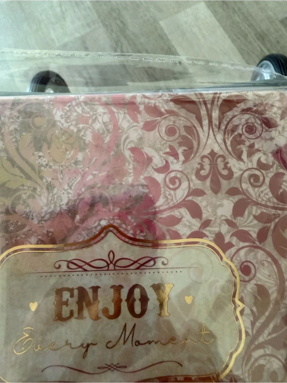NWOT “enjoy every moment”- Pink and Gold Decorative Cover Journal